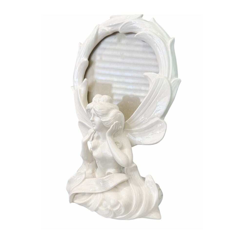 Fitz & Floyd Art Nouveau White Porcelain Mermaid Picture Frame